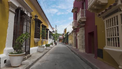 colorful streets of cartagena's getsemani neighborhood with vibrant buildings and clear sky