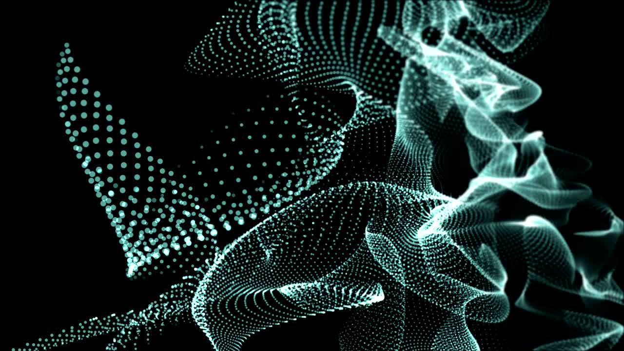 fondo de neón abstracto danzando bucle de partículas azulado