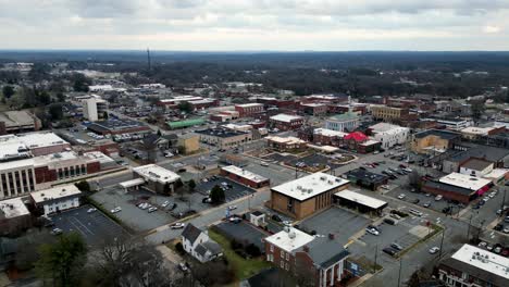 lexington north carolina high flyover of downtown