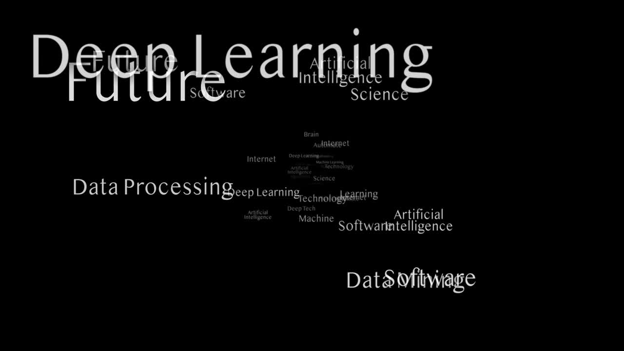 ARTIFICIAL INTELLIGENCE Keywords, Background, Animation, Loop, 4k