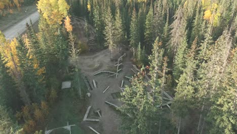 drone going up to showcase a park in canada