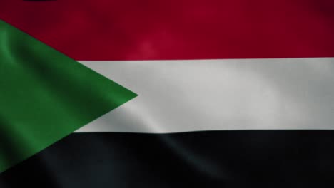 flag of sudan, slow motion waving. looping animation. ideal for sport events, led screen, international competitions, motion graphics etc