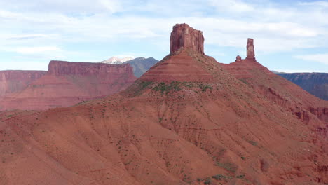 large natural rock formation, parriot mesa in utah desert, moab