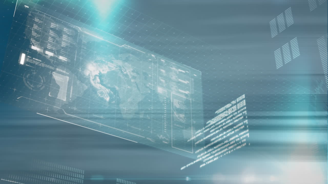 화면에 있는 금융 데이터 처리 및 통계의 애니메이션