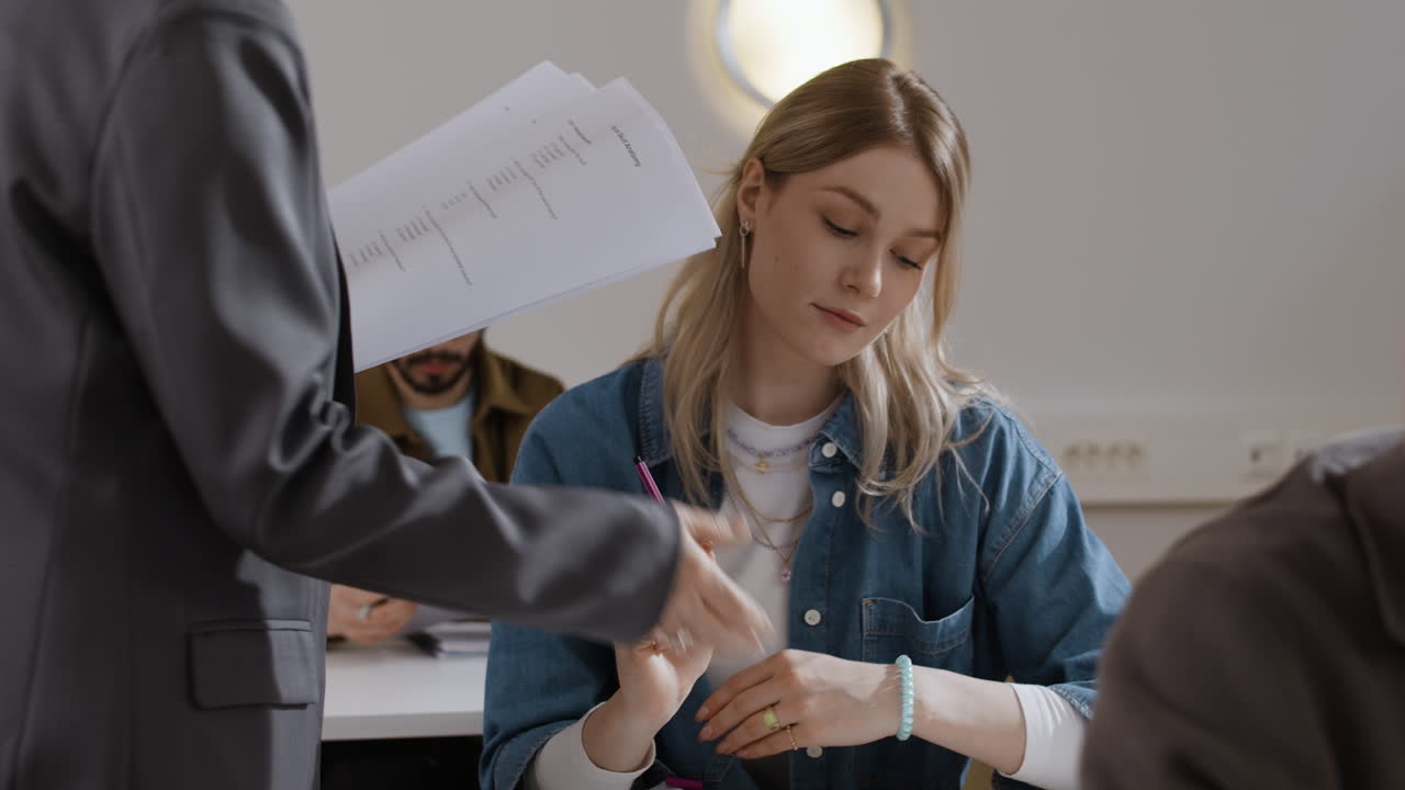 Students in a classroom during education