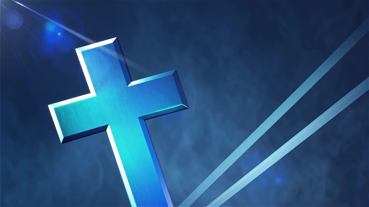 Cruz Cristiana con Luz Celestial, Fondo para Adoración.