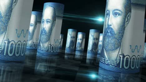 pesos chilenos billetes de dinero rodillos de bucle sin costuras