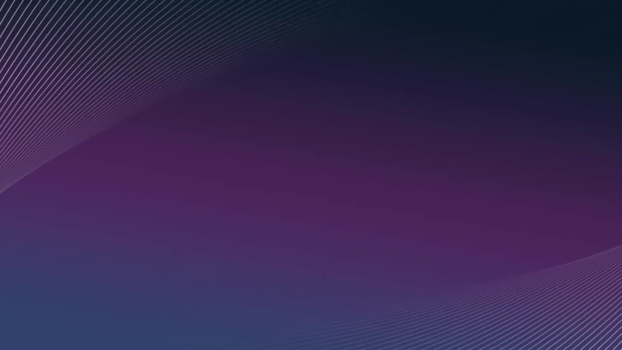 animación de una red de líneas móviles y cruzadas de flujo de información en un fondo púrpura de gradiente