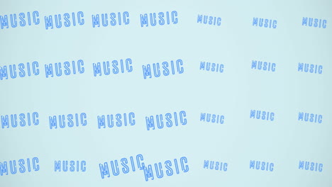 animation of music texts over light blue background