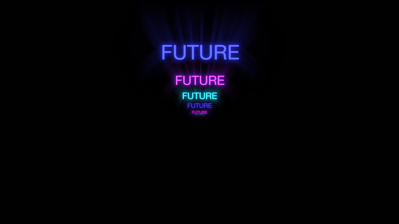 movimiento de texto de neón futuro en fondo oscuro 1