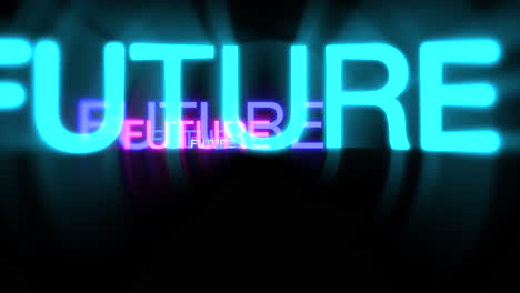 motion of neon text future in dark background 1