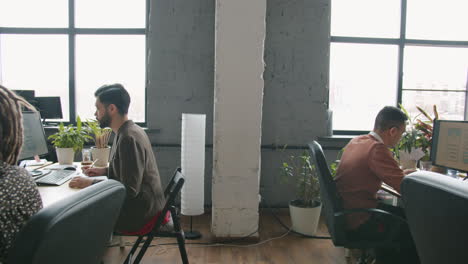 coworkers working in a modern office