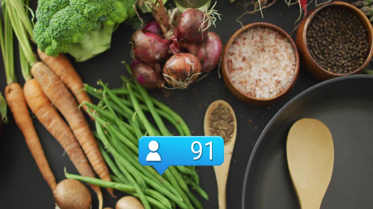 Blue user badge appearing starts count rising while avatars drifting upward showing follower growth