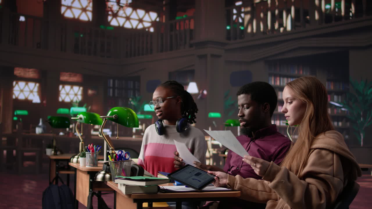 Vertical video university students learning accounting principles and financial analysis