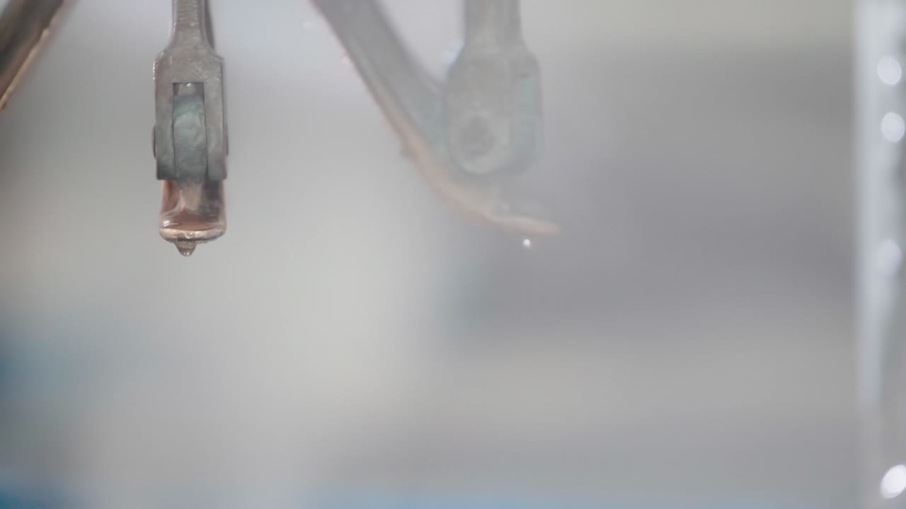 Water dripping from a special steam machine