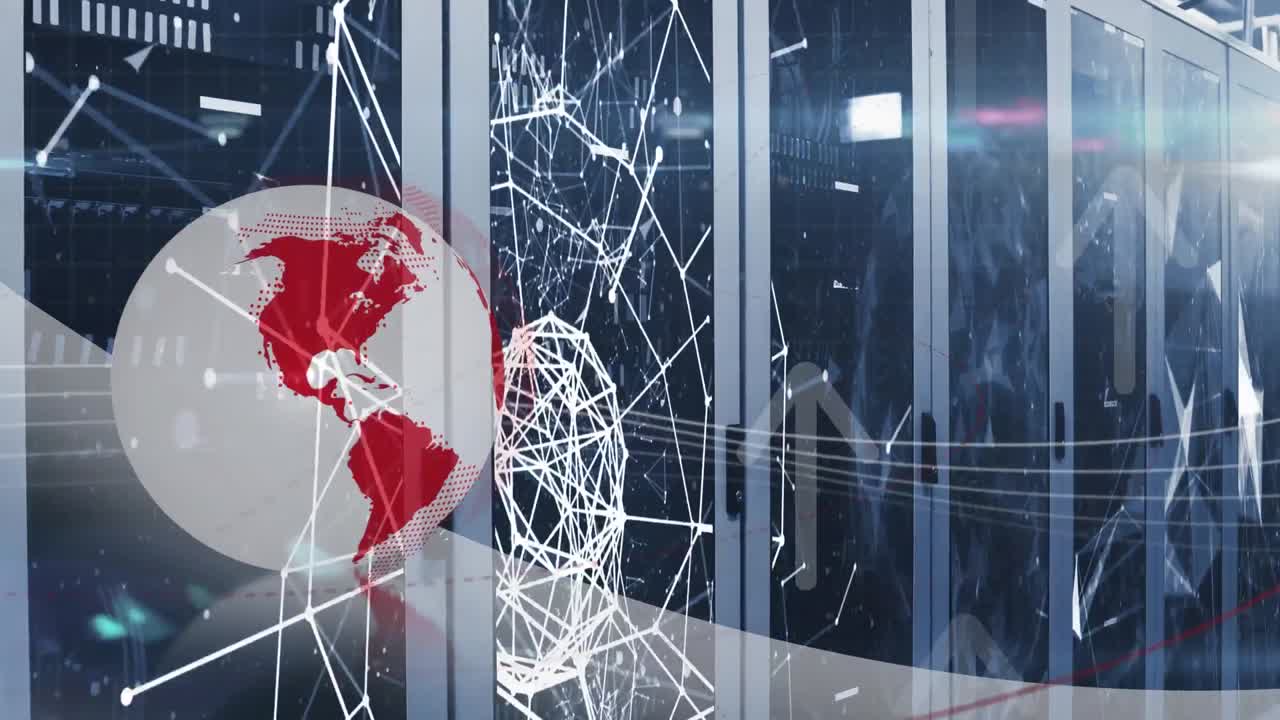 서버 방에 대해 회전하는 지구