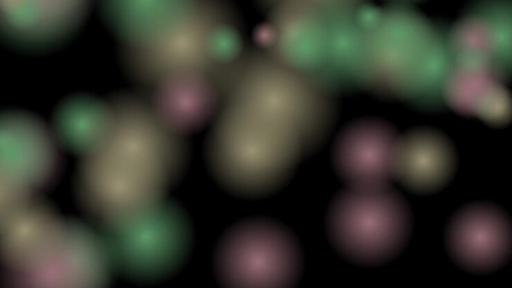 Abstract Background with Floating Soft Green and Pink Bokeh Lights