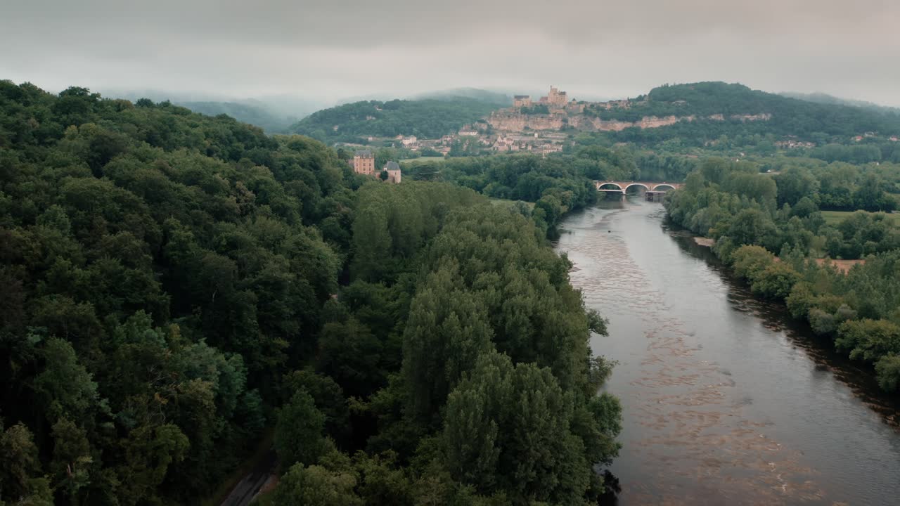 On The River Dordogne With Beynac Castle In The Distance