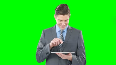 businessman using digital tablet
