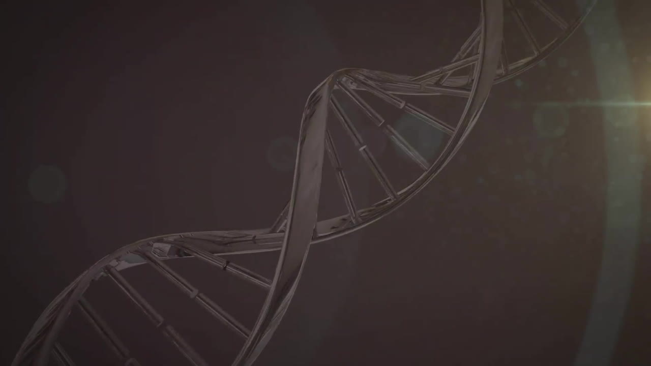 animación de la cadena de adn sobre un fondo negro