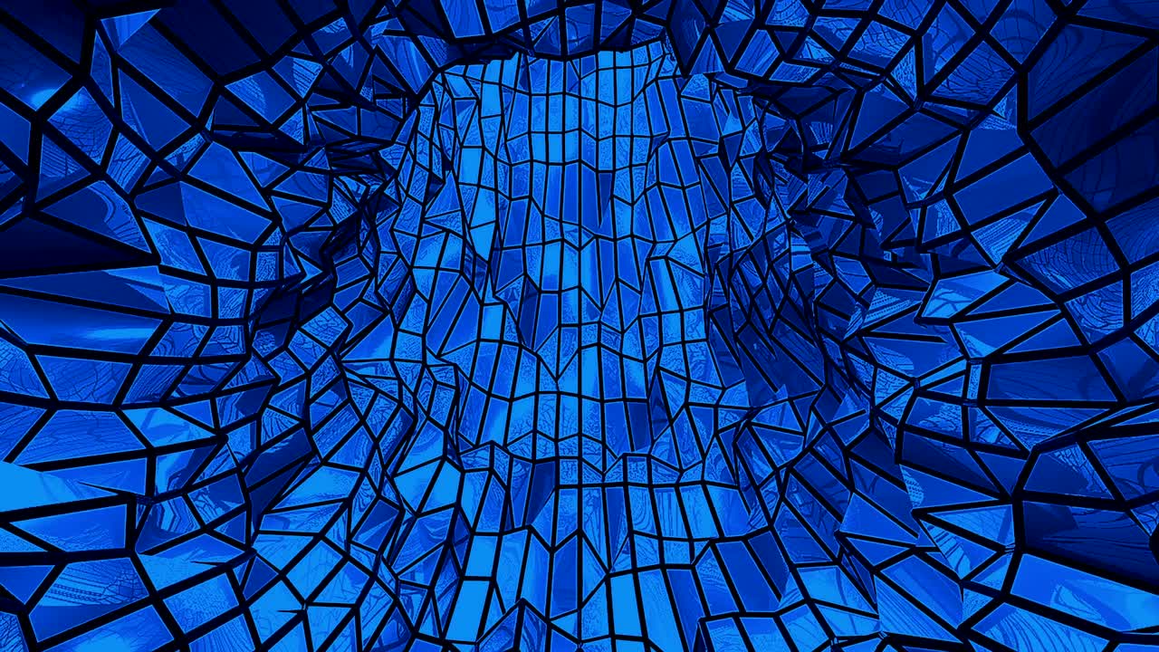 Abstract background with low poly tunnel