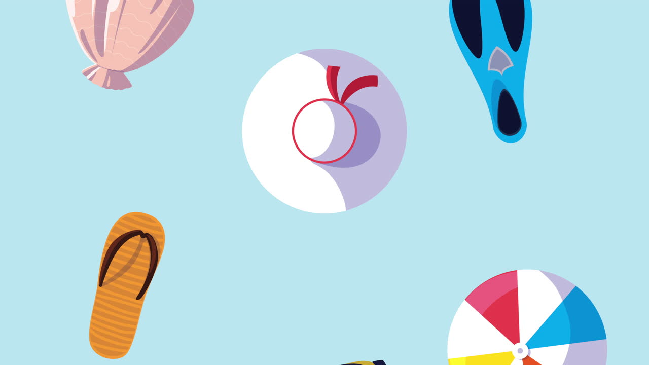 여름 계절 패턴 세트 아이콘