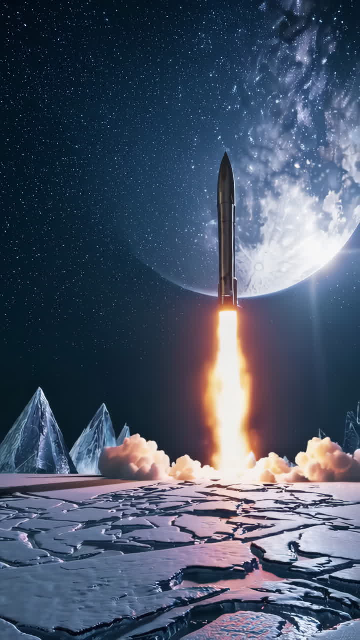 Rocket Launch on an Icy Alien Planet