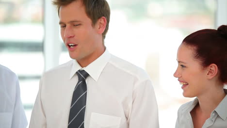 business team talking to each other