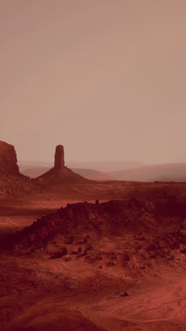 a martian landscape with red rocks and a clear sky