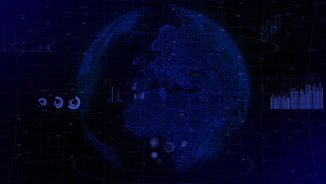 cinematic digital globe rotating video background showcases zooming in on tunisia country