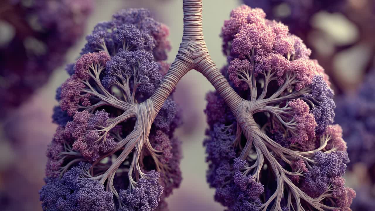 A Stunning Representation of Lungs: Nature Meets Anatomy in a Vibrant Display of Color and Structure, Showcasing Both Beauty and Functionality in a Unique Artistic Form