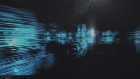 animación de moléculas y procesamiento de datos médicos en pantallas