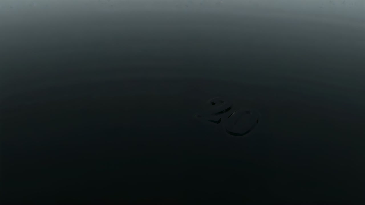 Intensifying directional light brightening metallic 20 on dark glossy plane, forming bloom