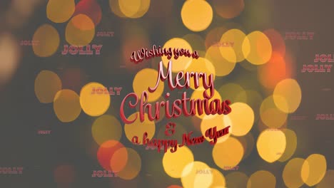 Animation-of-merry-christmas-text-over-light-spots