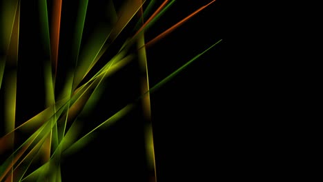 líneas brillantes verdes y naranjas brillantes fondo de movimiento abstracto