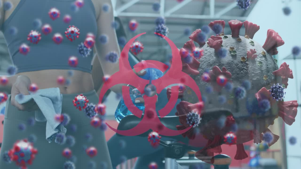 Animation of text with globe and network of connections