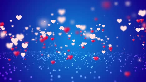 particle flying hearts valentine's day abstract background 4k