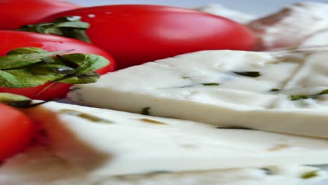 delicious herb cheese with cherry tomatoes