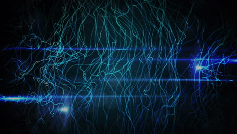 animation of glowing beam over moving neural against black background
