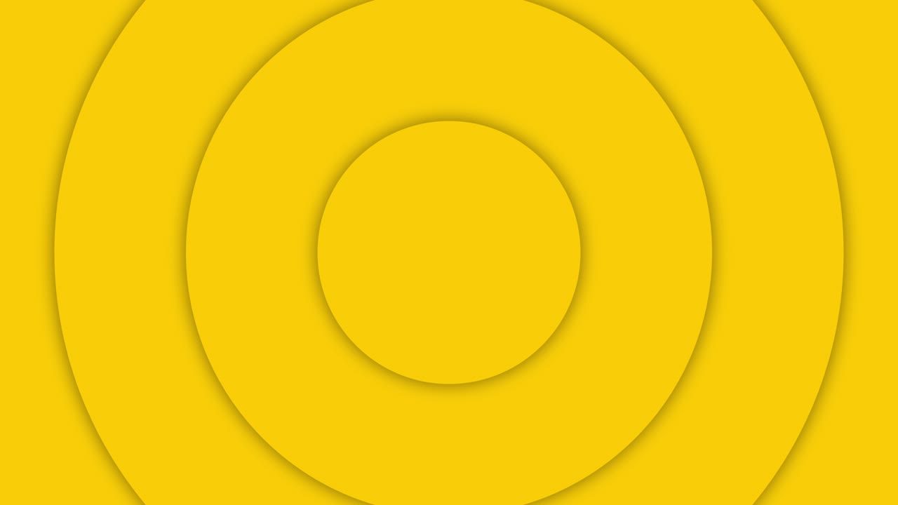 el círculo amarillo del papel de arte de la onda de movimiento de bucle. vídeo de fondo abstracto bucle sin costuras.