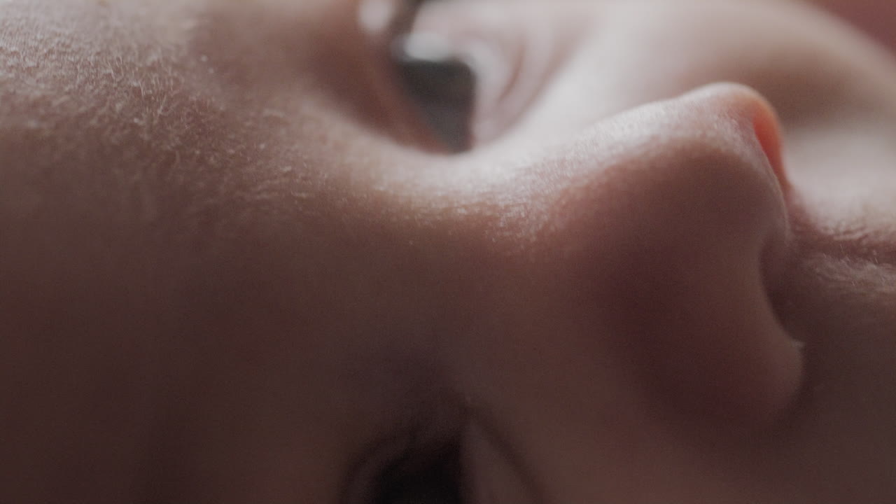 Macro shot of a baby boy's eyes