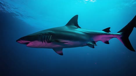 un tiburón nadando en el océano