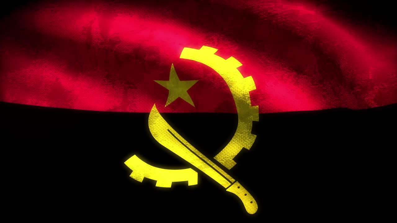 Angola grungy flag loop
