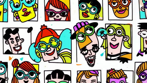 vibrant collection of cartoon faces