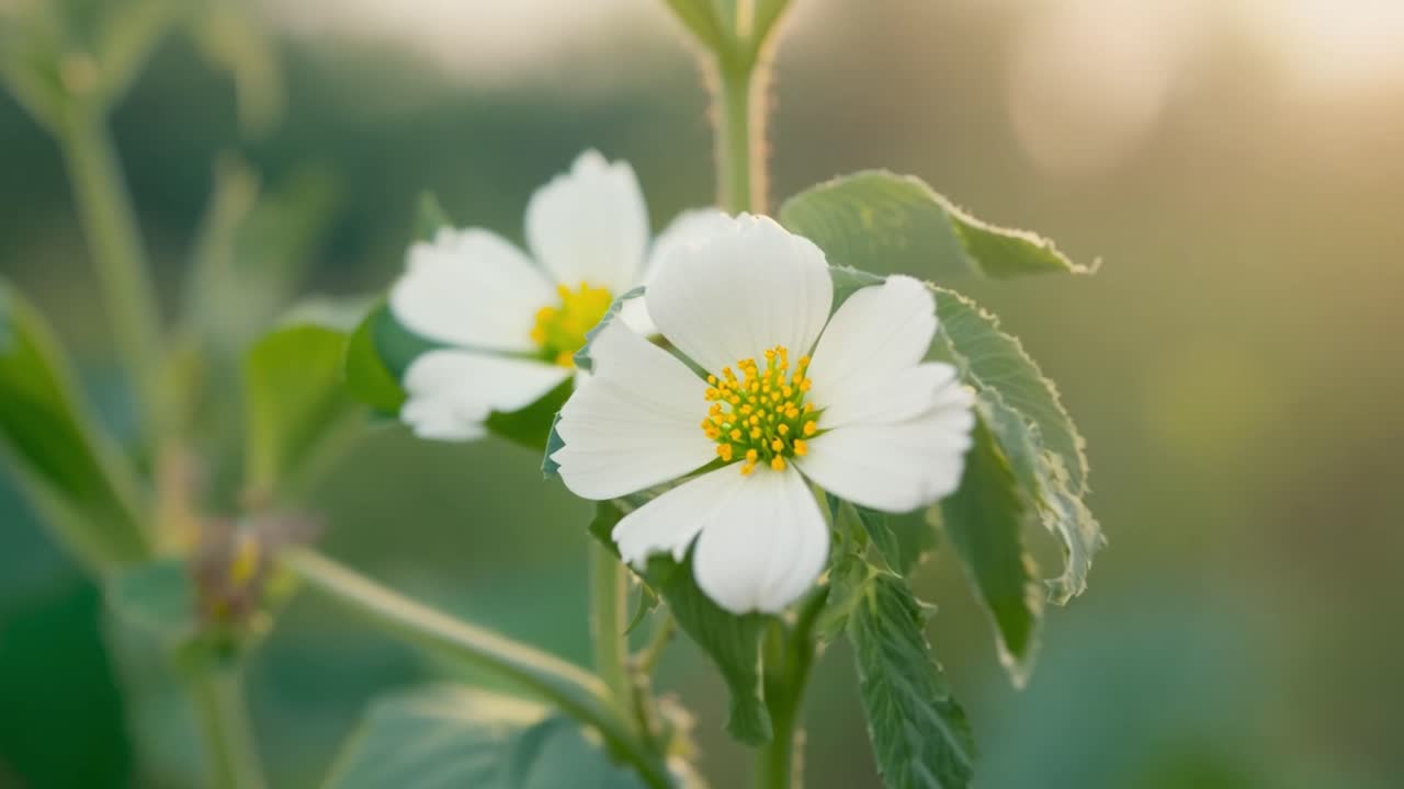 Close-up of White Flowers in Bloom