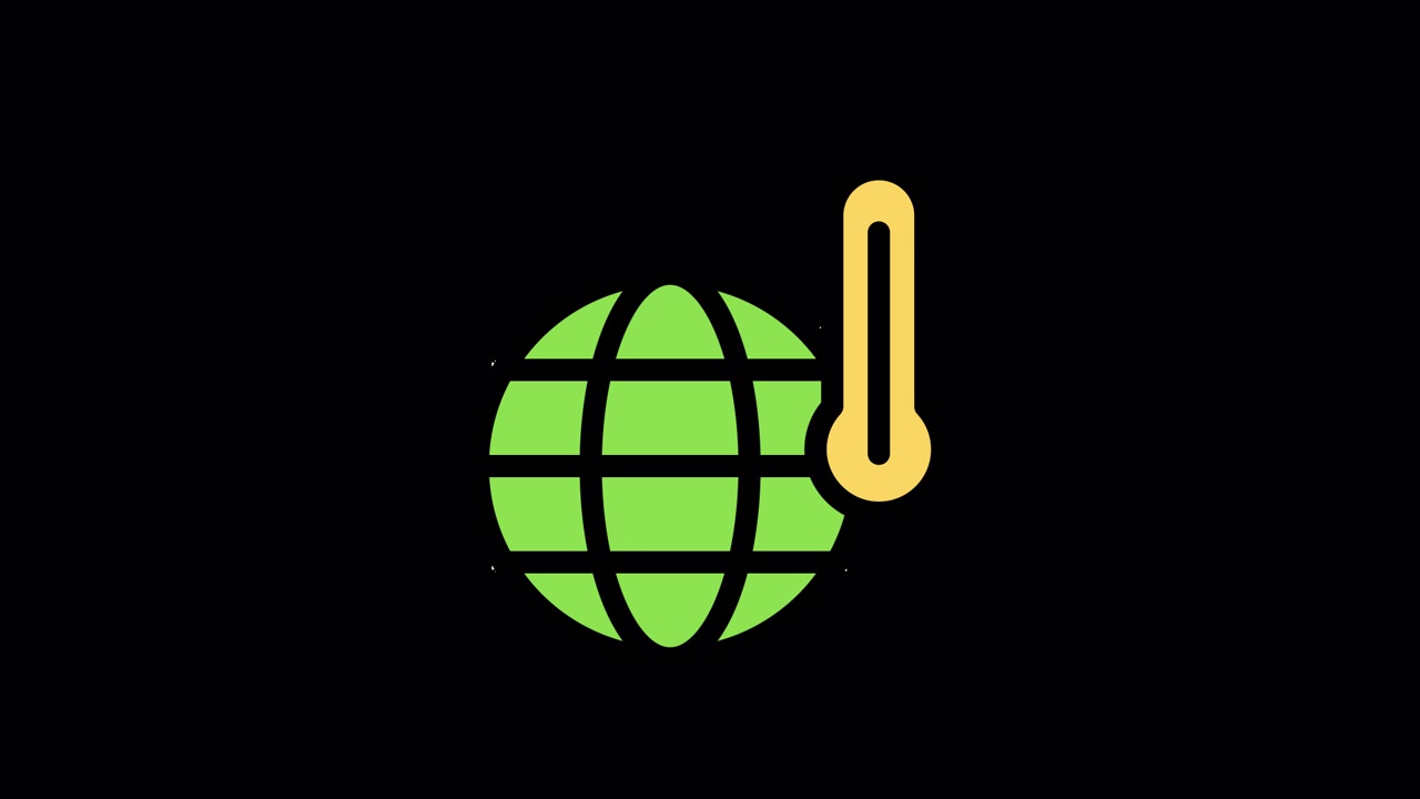 Animated Global Warming Icon Representing Climate Change