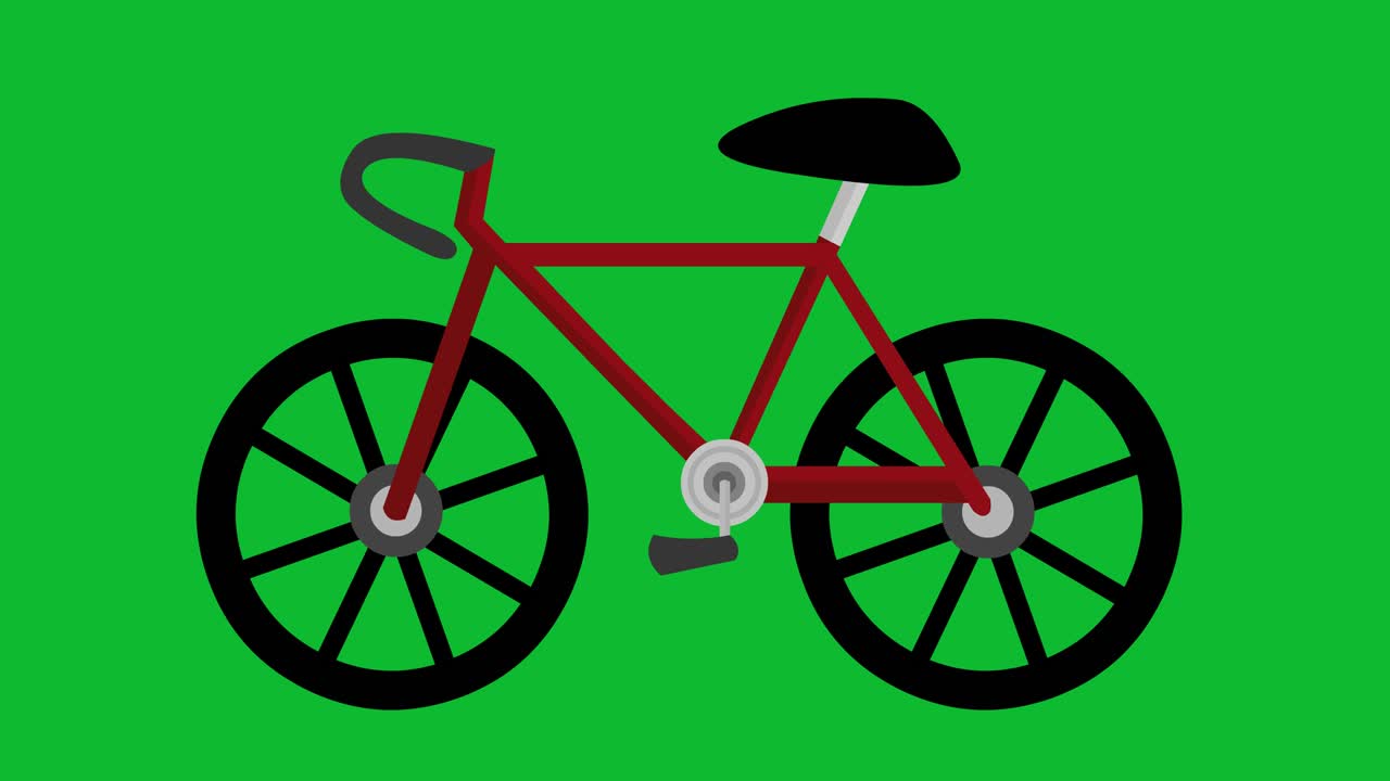 바와 페달이 회전하는 자전거의 루프 애니메이션