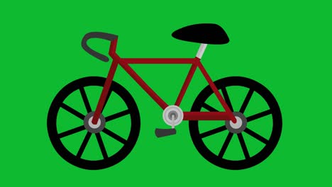 loop animation of a bike with its wheels and pedal turning
