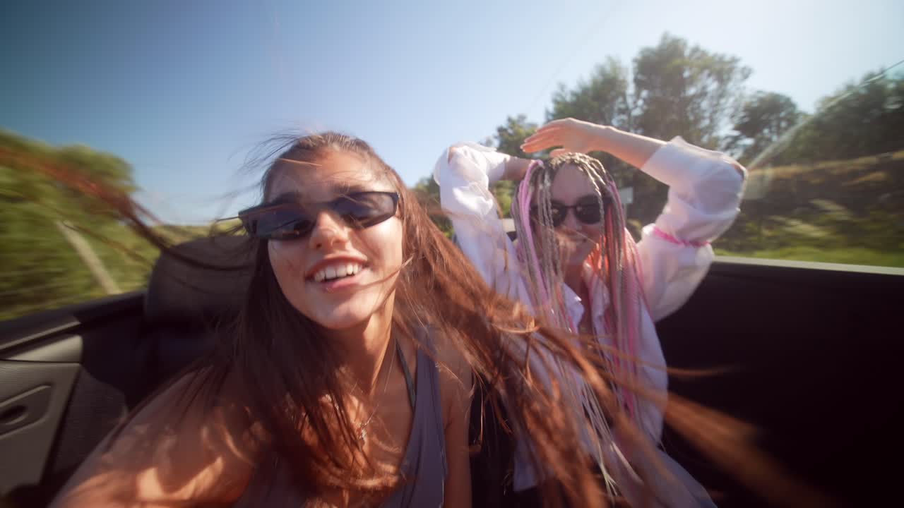 Joyful Summer Road Trip in a Convertible