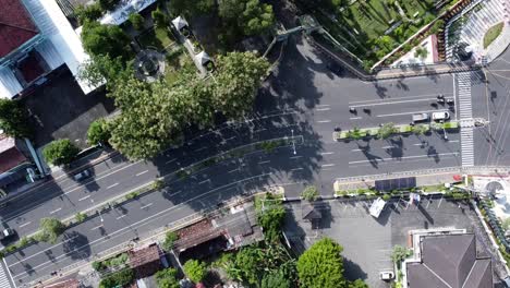 the streets of a city in yogyakarta are very quiet during the day